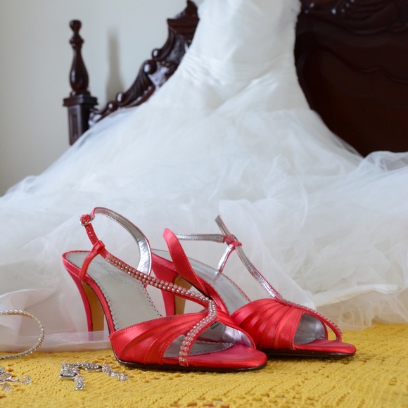 GORGEOUS ORANGE COLOR MICHAELANGELO WEDDING HEELS🍊 - Picture 6 of 11